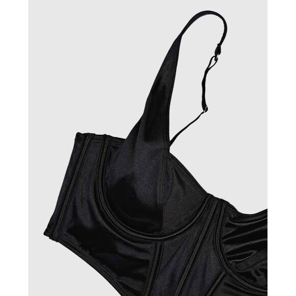 NEW La Senza Unlined Bra Top All Black Sexy Corset Bustier Sexy All Sz XS-XL - Picture 2 of 16